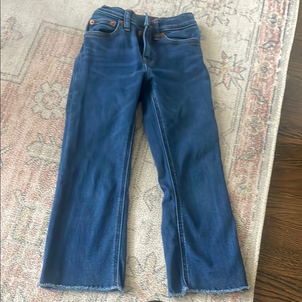 Crew Cuts denim straight leg with frayed bottoms size 7